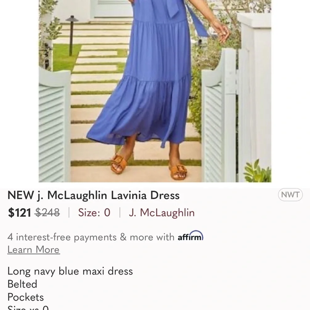 J McLaughlin Women Lavinia Blue Casual Dress 2 - Picture 14 of 14